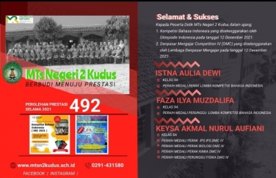 SISWA MTSN 2 KUDUS IKUTI OLIMPIADE BAHASA INDONESIA